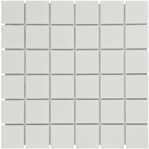 The Mosaic Factory Barcelona carrelage mosaïque 30.9x30.9cm pour mur et sol intérieur et extérieur carré céramique blanc SW62206