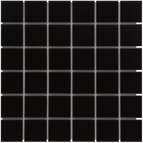 The Mosaic Factory Barcelona mozaïektegel - 30x30cm - 6mm - vierkant - 4.8x4.8 - mat black (zwart) SW62210