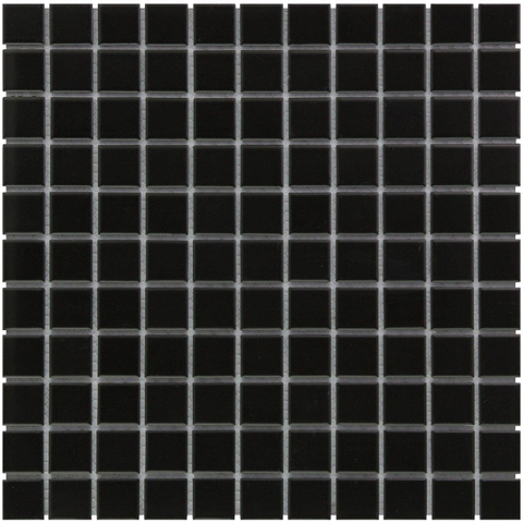 The Mosaic Factory Barcelona mozaïektegel - 30x30cm - 6mm - vierkant - 2.3x2.3 - mat black (zwart) SW157419