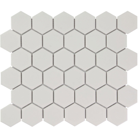 The Mosaic Factory Barcelona carrelage mosaïque 28.1x32.5cm pour mur et sol intérieur et extérieur hexagonal céramique blanc SW62216