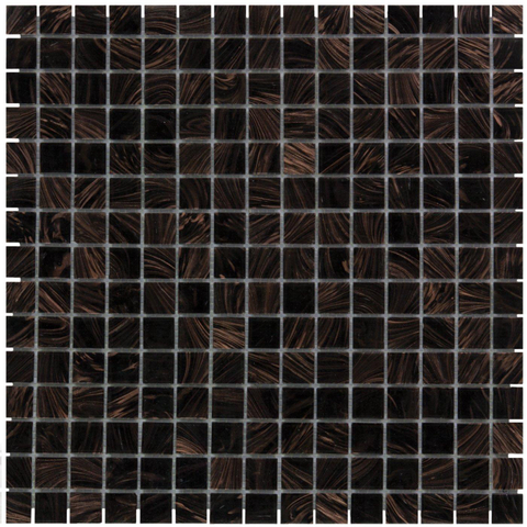 The Mosaic Factory Amsterdam mozaïektegel - 32.2x32.2cm - wand en vloertegel - Vierkant - Glas Black glans SW62137