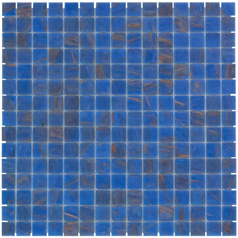 The Mosaic Factory Amsterdam mozaïektegel - 32.2x32.2cm - wand en vloertegel - Vierkant - Glas Blue glans SW62142
