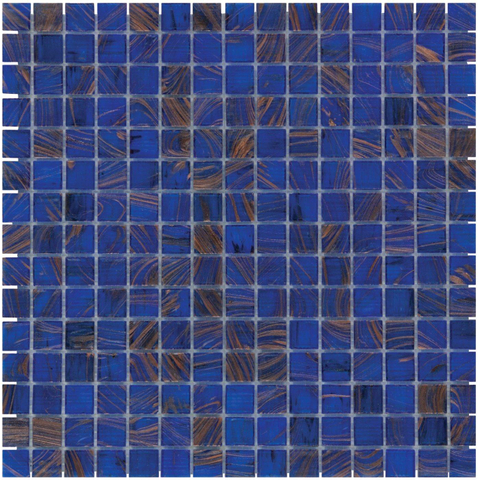 The Mosaic Factory Amsterdam mozaïektegel - 32.2x32.2cm - wand en vloertegel - Vierkant - Glas Medium Blue glans SW62147