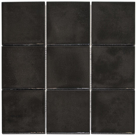 The Mosaic Factory Kasba mozaïektegel - 30x30cm - 6.5mm - vierkant - glans black (zwart) SW798757