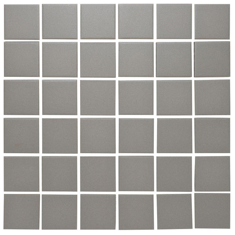 The Mosaic Factory London carrelage mosaïque 30.9x30.9cm pour sol intérieur et extérieur carré céramique gris foncé SW62228