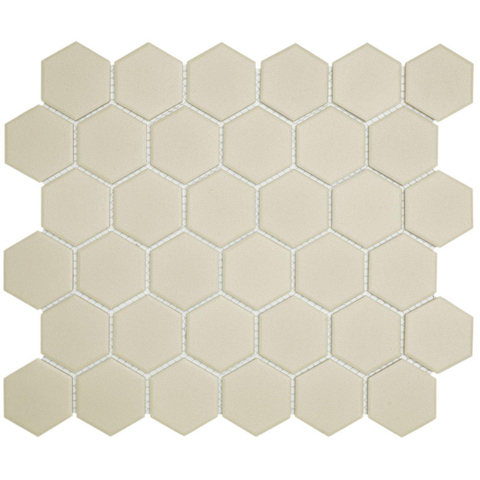 The Mosaic Factory London mozaïektegel - 28x33cm - 6mm - hexagon - R11 - mat wit SW242523