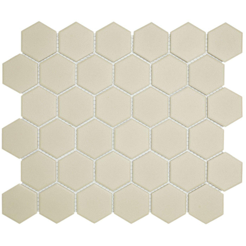 The Mosaic Factory London mozaïektegel - 28.2x32.1cm - wand en vloertegel - Zeshoek/Hexagon - Porselein White Mat SW242523
