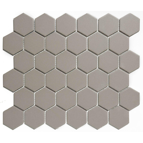 The Mosaic Factory London mozaïektegel - 28x33cm - 6mm - hexagon - R11 - mat grey (grijs) SW62252