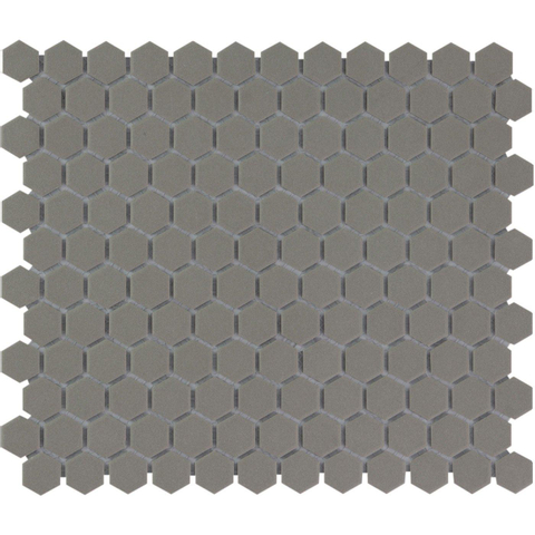 The Mosaic Factory London mozaïektegel - 26x30cm - 5mm - hexagon - R11 - mat dark grey (grijs) SW62254
