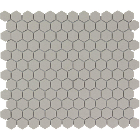The Mosaic Factory London carrelage mosaïque 26x30cm pour sol intérieur et extérieur hexagonal céramique gris SW62256