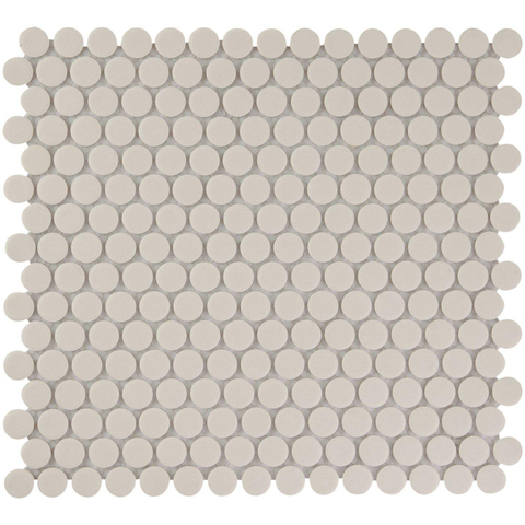 The Mosaic Factory London mozaïektegel - 31.5x29.4cm - wand en vloertegel - Rond - Porselein White Mat SW62257