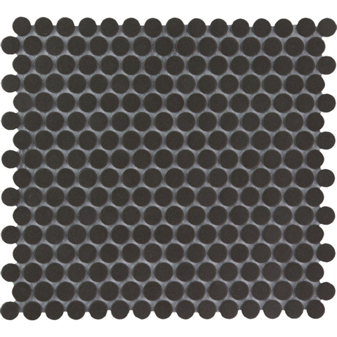 The Mosaic Factory London mozaïektegel - 29x32cm - 5.5mm - rond - R11 - mat black (zwart) SW62258