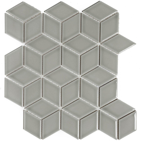 The Mosaic Factory Paris mozaïektegel - 26.6x30.5cm - wandtegel - Overig - Porselein Light Grey Glans SW75887