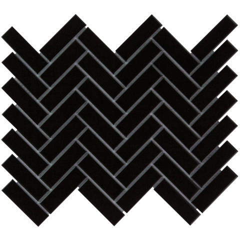 The Mosaic Factory Paris mozaïektegel - 27x32cm - 6mm - rechthoek - glans black (zwart) SW62292