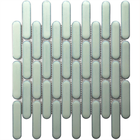 The Mosaic Factory Sevilla mozaïektegel - 30x30cm - 6mm - ovaal - glans light green (groen) SW716262