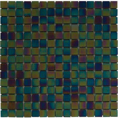 La Mosaic Factory Amsterdam carreau mosaïque - 32,2x32,2cm - carrelage mural et de sol - Carré - Verre Noir brillant SW62150