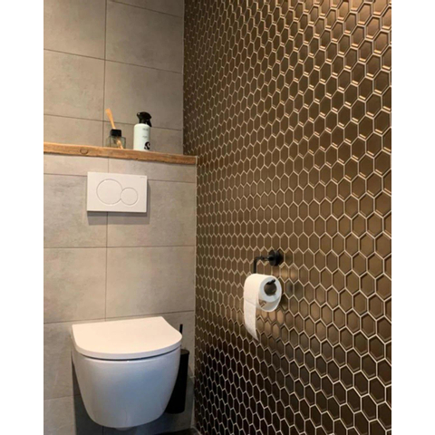 The Mosaic Factory Barcelona carrelage mosaïque - 28x32cm - 6mm - hexagonal - métallique bronze (bronze) SW397934