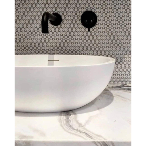 The Mosaic Factory Venice mosaïque - 29x32cm - 5.5mm - rond - blue grey brillant (gris) SW62315