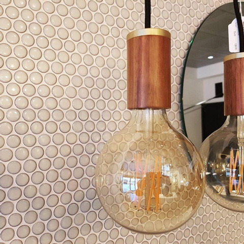 The Mosaic Factory Venice mozaïektegel - 29x32cm - 5.5mm - rond - glans light grey (grijs) SW62312