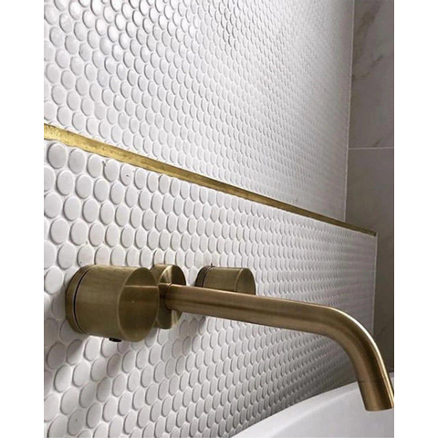 The Mosaic Factory Venice mozaïektegel - 31.5x29.4cm - wandtegel - Rond - Porselein Extra White glans SW62307