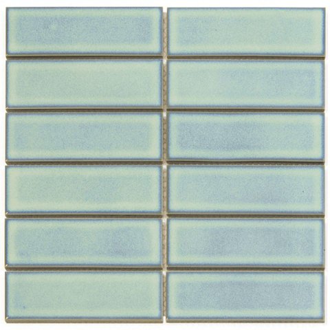 The Mosaic Factory Barcelona mosaïque - 30x30cm - 6.5mm - rectangulaire - turquoise brillant (vert) SW955686