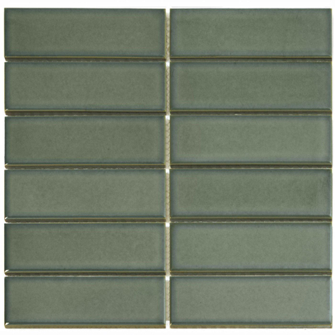 The Mosaic Factory Barcelona mosaïque - 30x30cm - 6.5mm - rectangulaire - forest green brillant (vert) SW955688