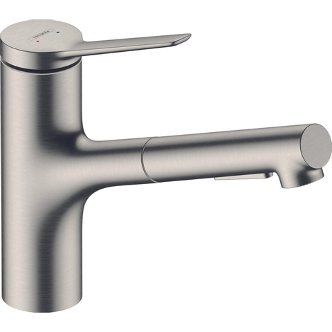 Hansgrohe Zesis M33 - 1 greeps keukenkraan - 150 metalen uittrekbare vdche - 2jet - sbox - rvs look SW918551