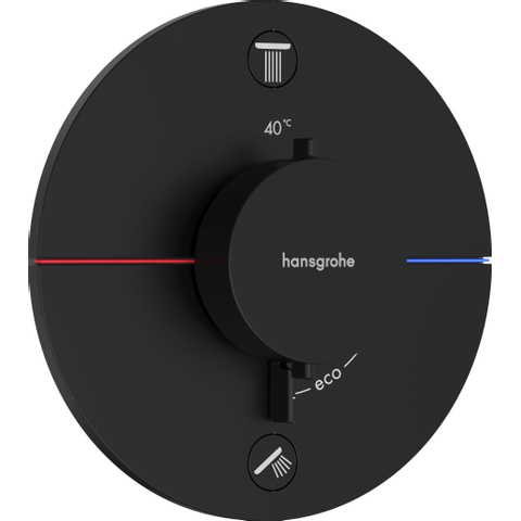 Hansgrohe ShowerSelect Doucheset - inbouwdeel - thermostaatkraan - hoofddouche - douchearm - handdouchehouder - staaf - handdouche - glijstang - doucheslang - schuifstuk - mat zwart SW1204553