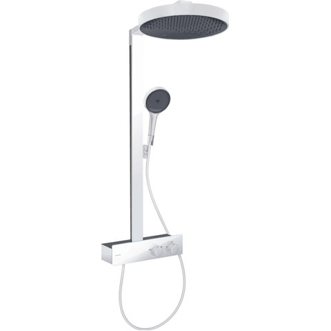 Hansgrohe RainFinity opbouw regendoucheset – thermostatisch – Ø36 cm hoofddouche – 2-standen handdouche – mat wit SW918188