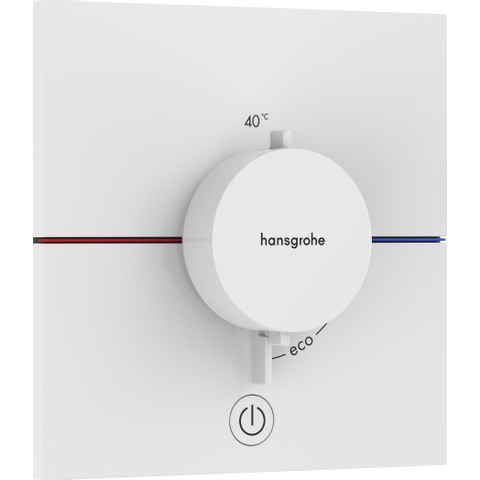 Hansgrohe ShowerSelect Comfort E Thermostat - encastré - 1 fonction - sortie supplémentaire - blanc mat SW918016