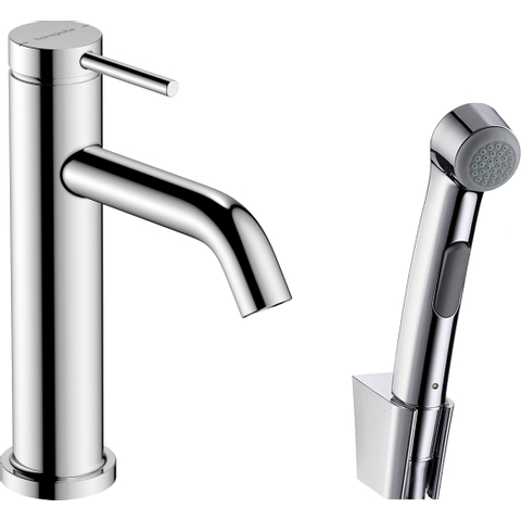Hansgrohe Tecturis s 1 greeps wastafelkraan - 110 met bidette hendouche en shower hose - 160cm - hoogglans chroom SW918414