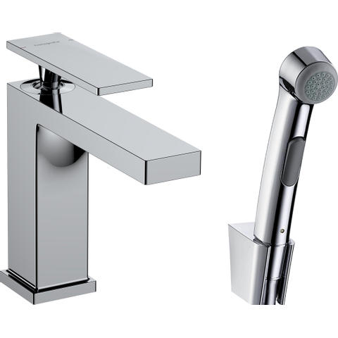 Hansgrohe Tecturis E Wastafelkraan - bidet - handdouche - doucheslang - 160cm - 14.4cm uitloop - hoogglans chroom SW918729