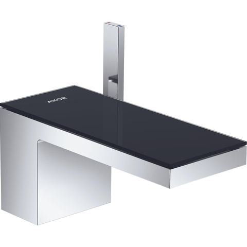 Hansgrohe AXOR MyEdition robinet de lavabo 70 avec verre noir avec garniture push-open saillie 15,1cm chrome SW241672