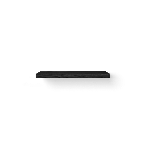 Looox Wood collection Solo wastafelblad - 120x46cm - Met ophanging zwart mat - Massief eiken Black SW931542