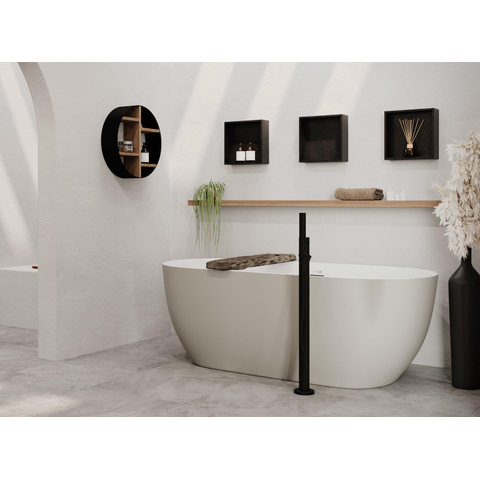 Looox Wood collection bath shelf raw ca 88x16x4cm massief eiken SW73155