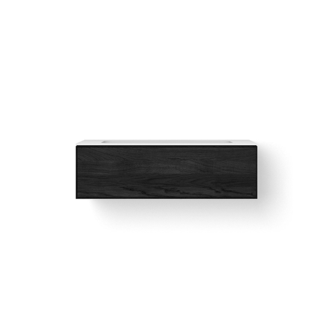Looox Solid Wastafelonderkast - vlak front - 1 lade - 1 wasbak midden - afvoer midden - 120x36.5x46 cm - zwart SW931481