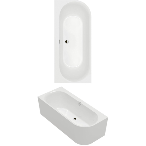 Villeroy & Boch Oberon 2.1 Back to wall bad - voor hoekinbouw links - 1800x800mm - White Alpine (wit) SW957888
