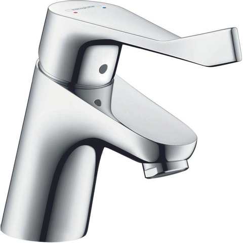 Hansgrohe Focus Care wastafelkraan - met ComfortZone - 70 met verlengde greep - 12.1cm - ecosmart - met waste - hoogglans chroom 0605622