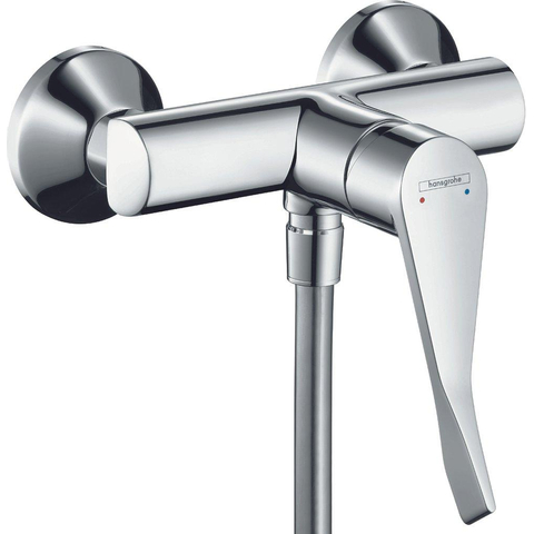 Hansgrohe Focus Care douchekraan - met koppelingen - met verlengde greep - 12.1cm - hoogglans chroom 0605628