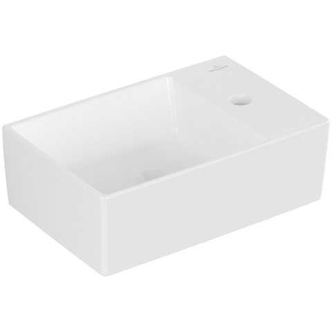 Villeroy & Boch memento 2.0 fontein onderzijde - geslepen - 40x26cm - zonder overloop - 1 kraangat CeramicPlus - Stone White (mat wit) SW358484