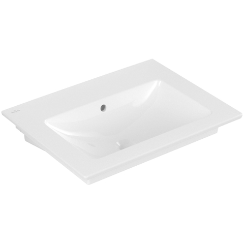 Villeroy & Boch venticello wastafel - zonder kraangat - 65x50cm - met overloop - White Alpine (glans wit) 1025148