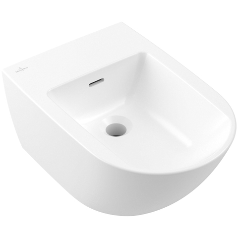 Villeroy & Boch Subway 3.0 wandbidet - 56x37.5x27cm - met overloop CeramicPlus - Stone White (mat wit) SW696272