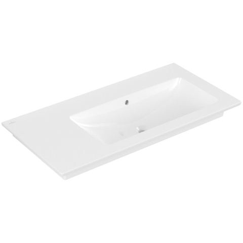 Villeroy & Boch venticello meubelwastafel - 100x50cm - zonder kraangat - met overloop CeramicPlus - White Alpine (glans wit) 1025137