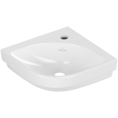Villeroy & Boch Subway 3.0 hoekfontein - 32cm - 1 kraangat - zonder overloop - met CeramicPlus - White Alpine (glans wit) SW701520