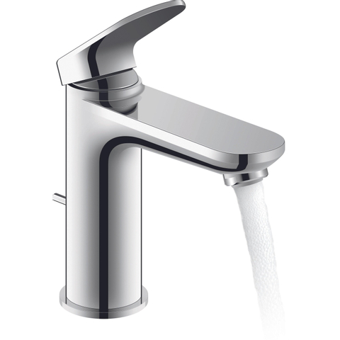 Duravit Wave Mitigeur lavabo - M size - avec levier - projection 12.2cm - avec bonde - Chrome SW961886
