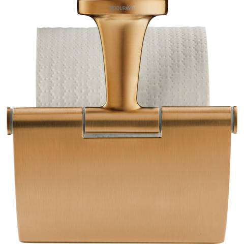 Duravit Starck T Toiletrolhouder - met klep - geborsteld brons SW962032