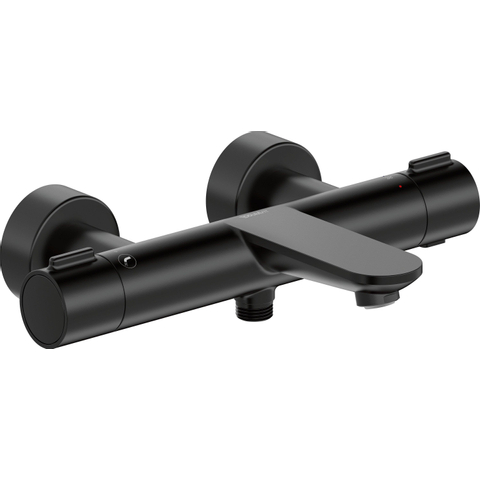 Duravit Wave Badkraan - thermostatisch - met omstel - met koppelingenHOH=15cm - mat zwart SW962051