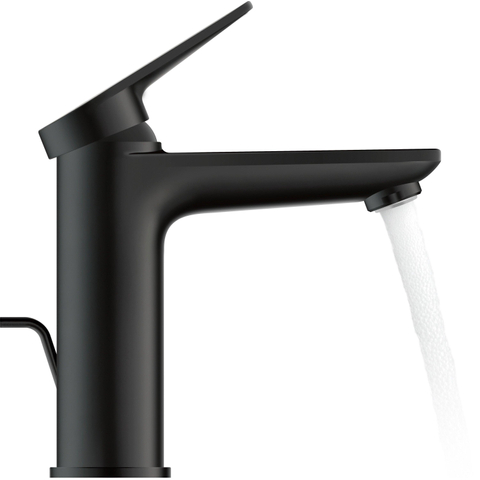 Duravit Wave Wastafelmengkraan - m-size - eengreeps - met waste - voorsprong 12.2cm - mat zwart SW962387