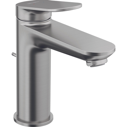 Duravit Wave Mitigeur lavabo - M size - avec levier - projection 12.2cm - avec bonde - Inox brossé SW962066