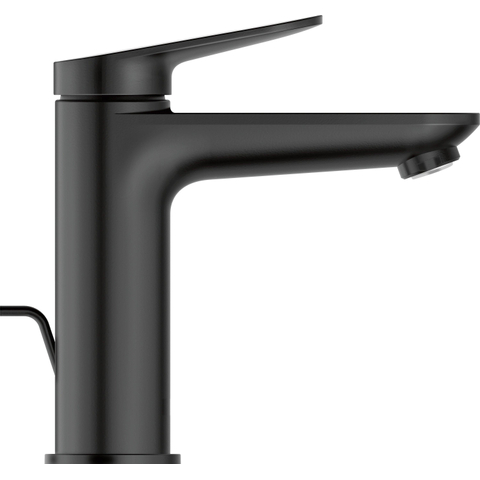 Duravit Wave Wastafelmengkraan - m-size - eengreeps - met waste - voorsprong 12.2cm - mat zwart SW962387